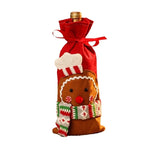 Wine Bottle Cover Felt Slip-On Gingerbread Design