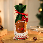 Wine Bottle Cover Felt Slip-On Gingerbread Design