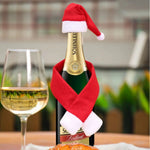 Wine Bottle Cover Plush Santa Hat
