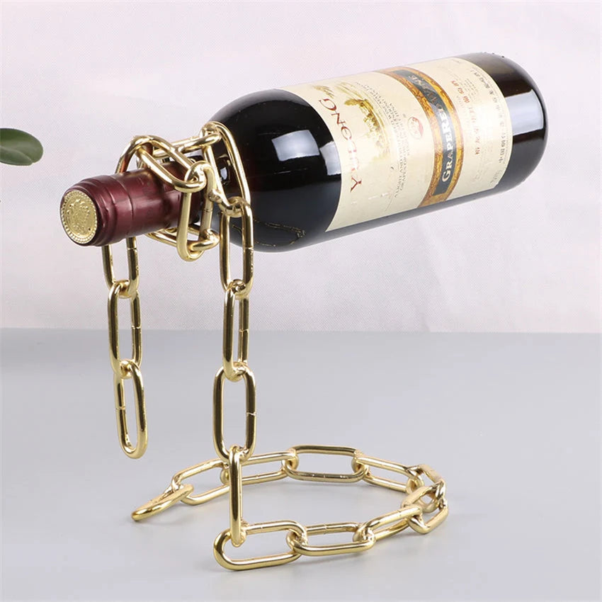 Wine Bottle Holder Hanging Metal Single Bottle Display