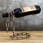 Wine Bottle Holder Hanging Metal Single Bottle Display