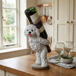 Wine Bottle Holder Resin Sculpted Puppy Decorative Display