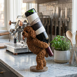 Wine Bottle Holder Resin Sculpted Puppy Decorative Display