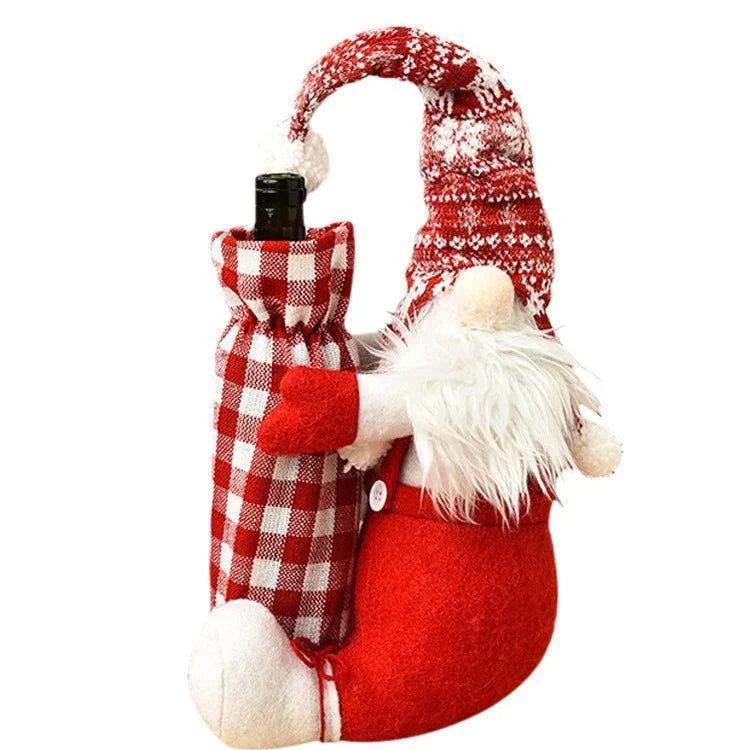 Wine Bottle Holder Santa Design Soft & Durable Fabric