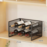 Wine Bottle Rack Powder-Coated Iron Space-Saving