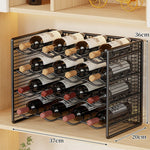 Wine Bottle Rack Powder-Coated Metal Stackable Mesh Design