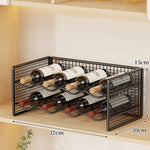 Wine Bottle Rack Powder-Coated Metal Stackable Mesh Design