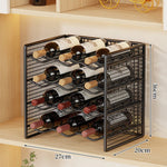 Wine Bottle Rack Powder-Coated Metal Stackable Mesh Design
