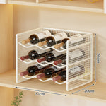Wine Bottle Rack Powder-Coated Metal Stackable Mesh Design