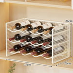 Wine Bottle Rack Powder-Coated Metal Stackable Mesh Design