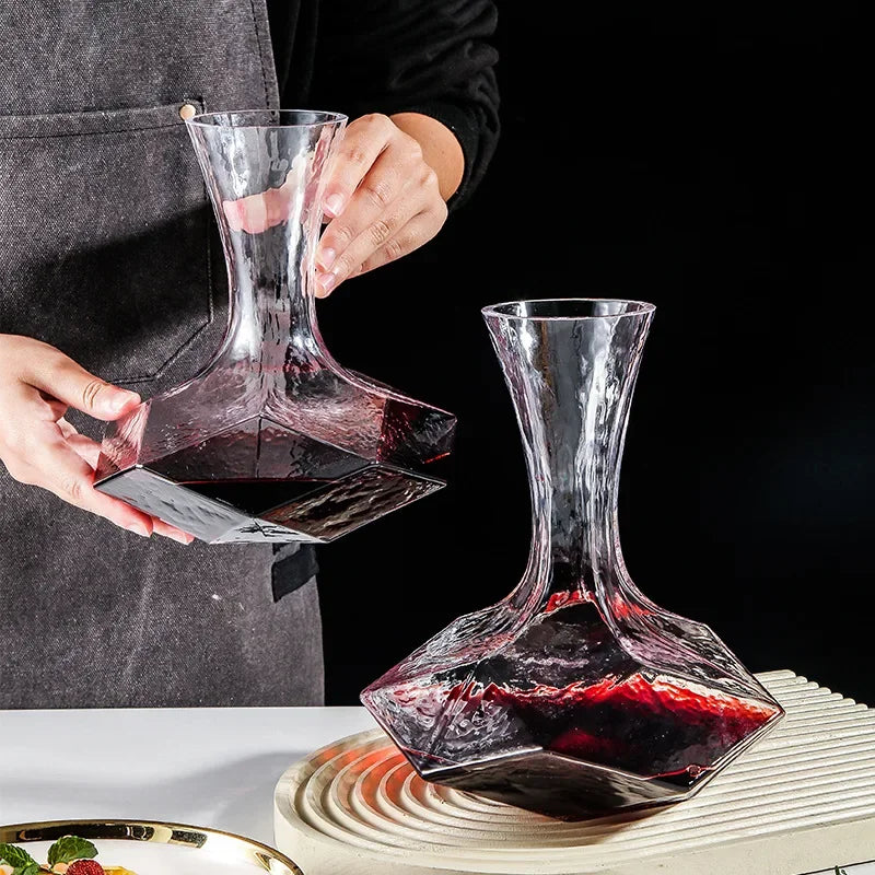 Wine Decanter Lead-Free Crystal Faceted 1450ml