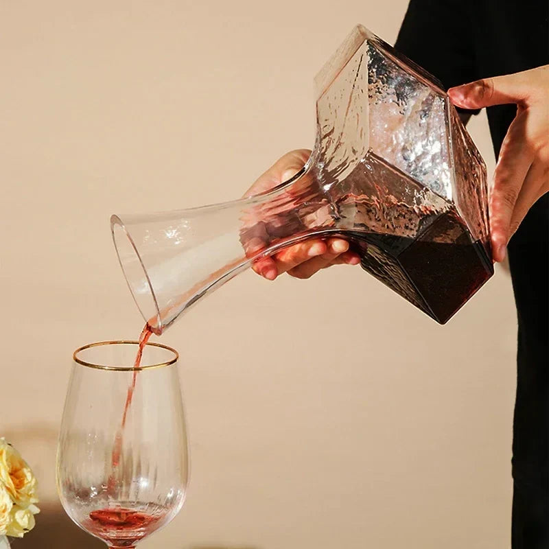 Wine Decanter Lead-Free Crystal Faceted 1450ml