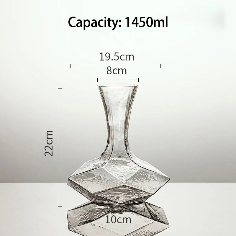 Wine Decanter Lead-Free Crystal Faceted 1450ml