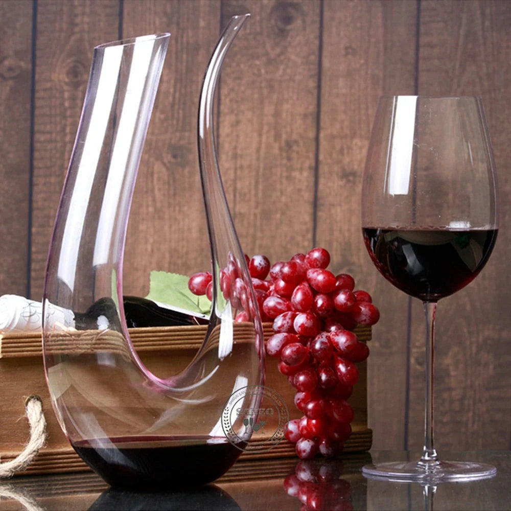 Wine Decanter Lead-Free Crystal Glass 50.7 Oz Handmade