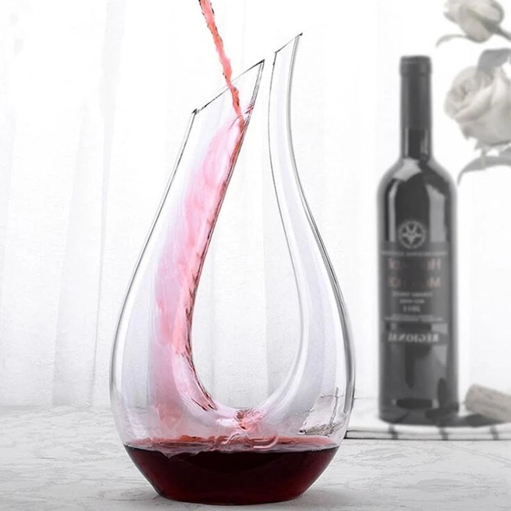 Wine Decanter Lead-Free Crystal Glass 50.7 Oz Handmade