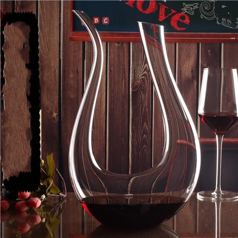 Wine Decanter Lead-Free Crystal Glass 50.7 Oz Handmade
