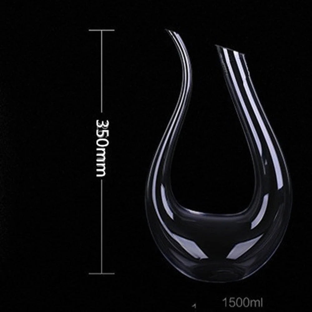 Wine Decanter Lead-Free Crystal Glass 50.7 Oz Handmade
