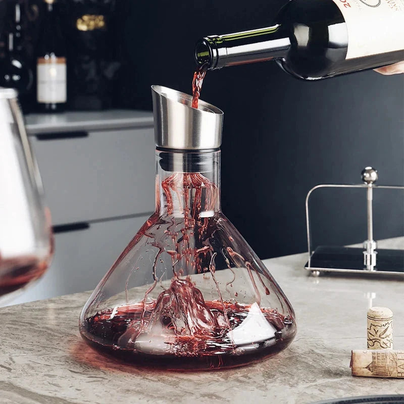 Wine Decanter Waterfall Aerator Integrated Filter Lead-Free Crystal