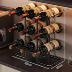 Wine Rack Powder-Coated Metal 6-Bottle Capacity Stackable Design