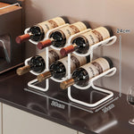 Wine Rack Powder-Coated Metal 6-Bottle Capacity Stackable Design