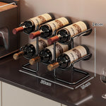 Wine Rack Powder-Coated Metal 6-Bottle Capacity Stackable Design