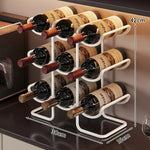Wine Rack Powder-Coated Metal 6-Bottle Capacity Stackable Design