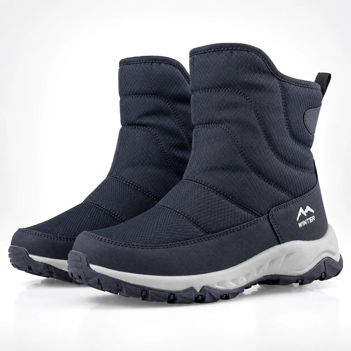 Winter Boots Water-Repellent Plush Lined Side Zipper Non-Slip Sole