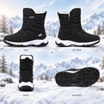 Winter Boots Water-Repellent Plush Lined Side Zipper Non-Slip Sole