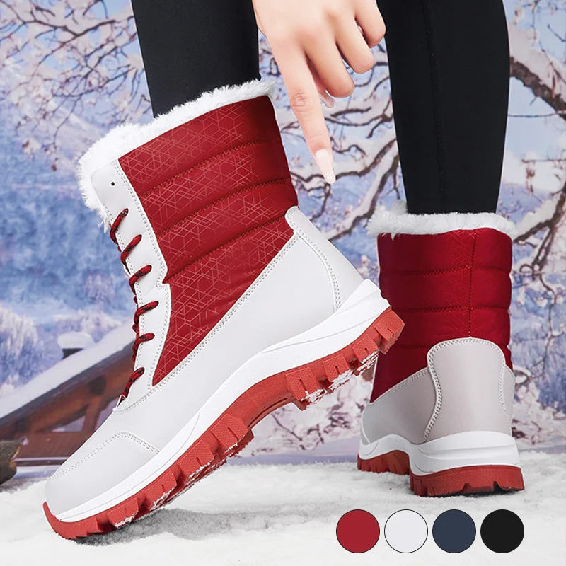 Winter Boots Waterproof Faux Fur Lined Non-Slip Tread
