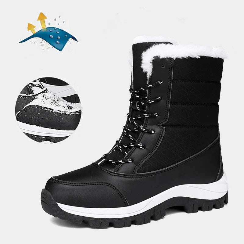 Winter Boots Waterproof Faux Fur Lined Non-Slip Tread