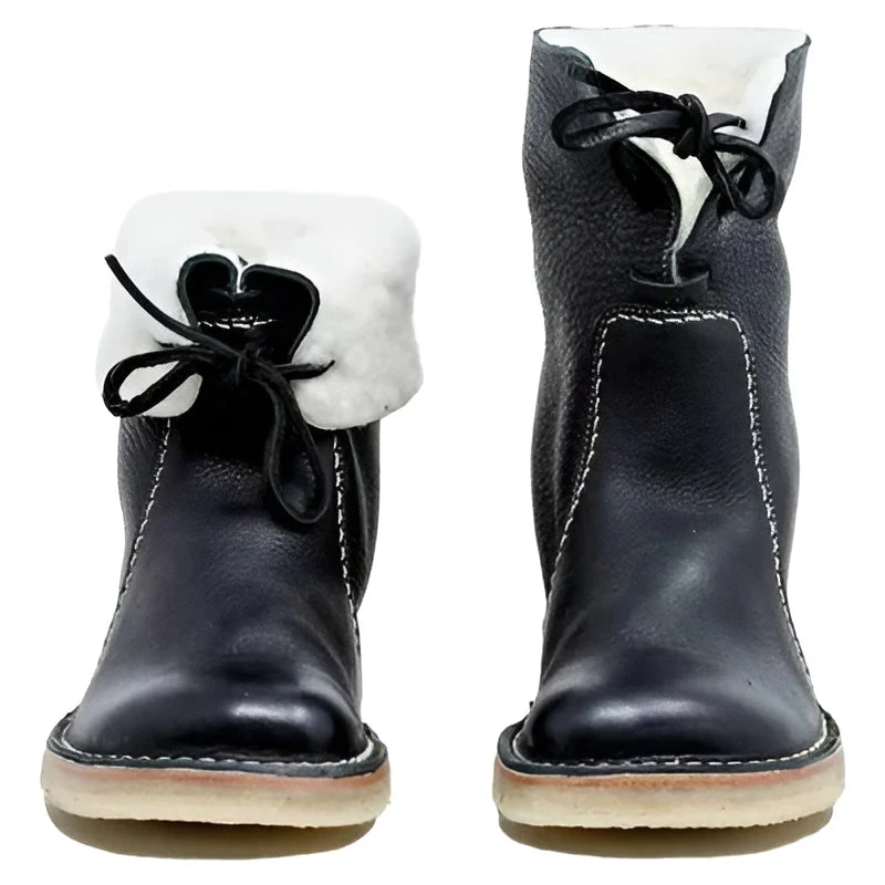 Winter Boots Wool Lined Full-Grain Leather Flexible Crepe Sole