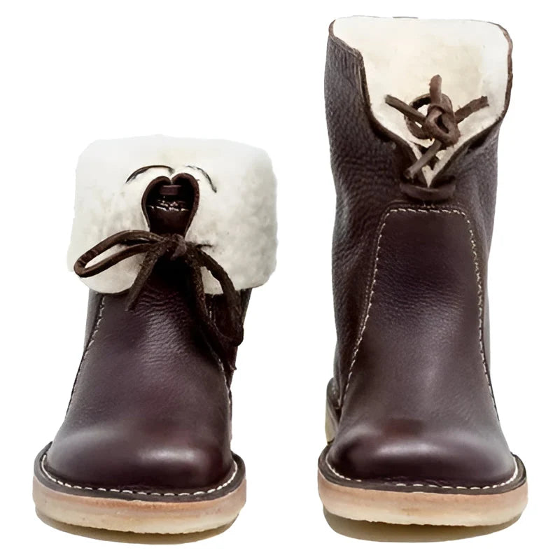 Winter Boots Wool Lined Full-Grain Leather Flexible Crepe Sole