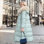 Winter Coat Long Belted Fur-Trimmed Hood
