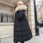 Winter Coat Long Belted Fur-Trimmed Hood