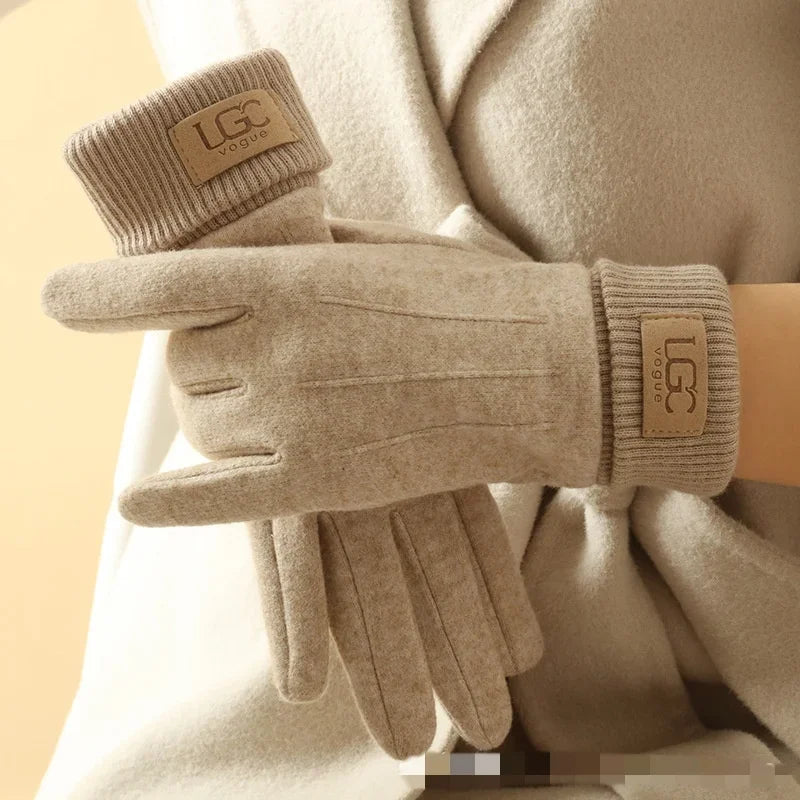 Winter Gloves Touchscreen Compatible Wool Blend Insulated Fleece Lining