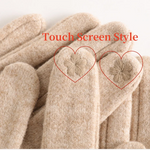Winter Gloves Touchscreen Compatible Wool Blend Insulated Fleece Lining