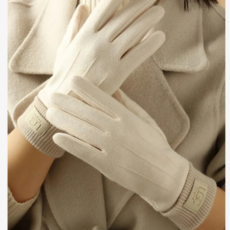Winter Gloves Touchscreen Compatible Wool Blend Insulated Fleece Lining