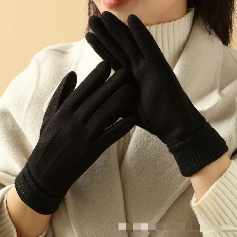 Winter Gloves Touchscreen Compatible Wool Blend Insulated Fleece Lining