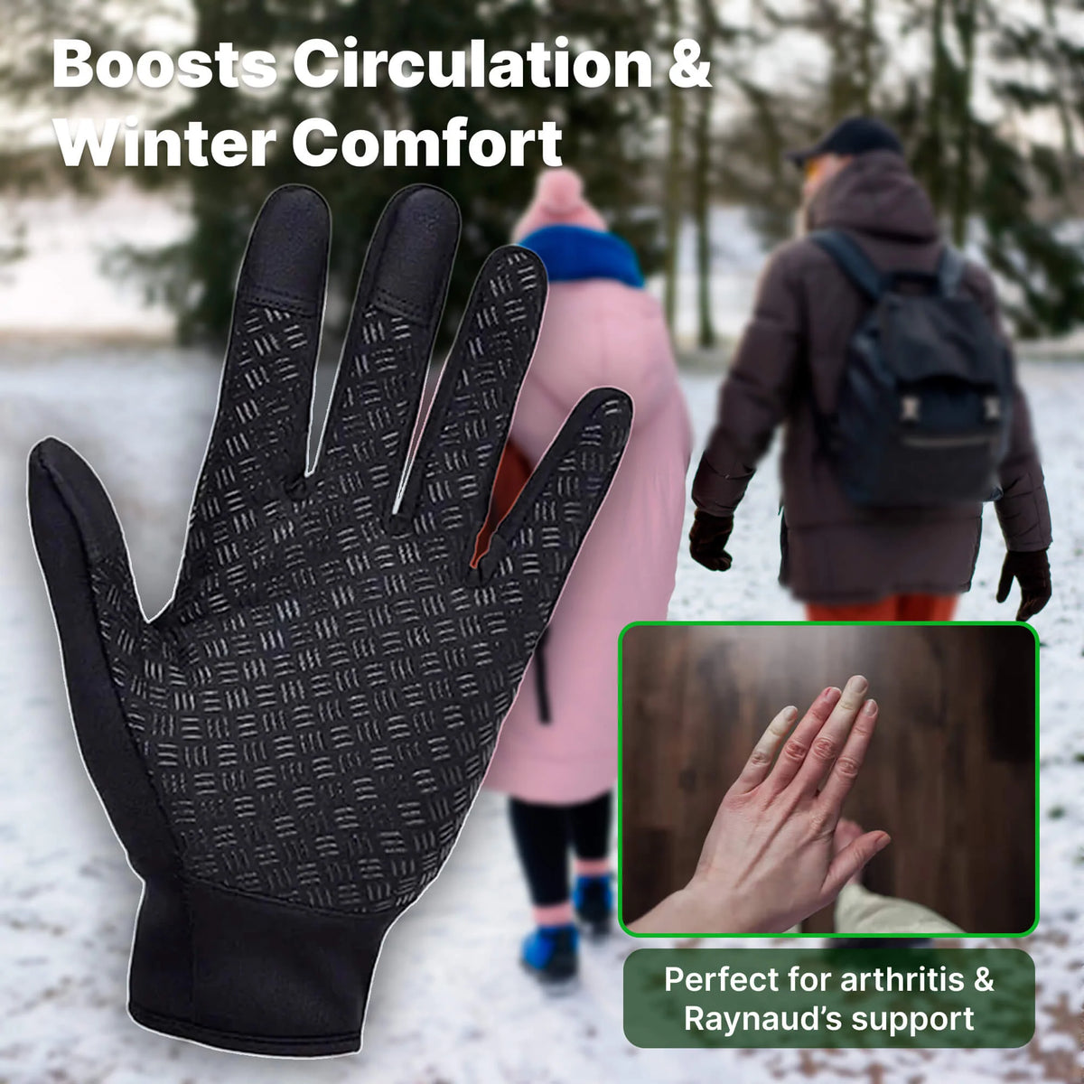 Winter Gloves Touchscreen Windproof Insulated Non-Slip Grip