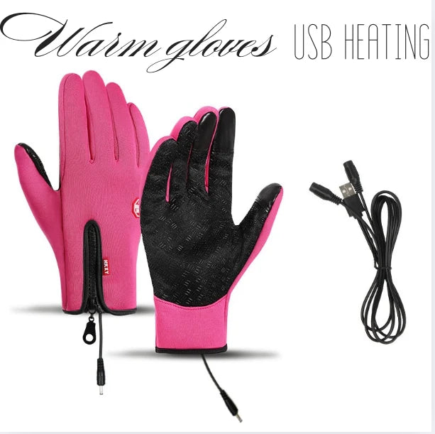 Winter Gloves USB-Heated Option Waterproof & Touchscreen-Compatible