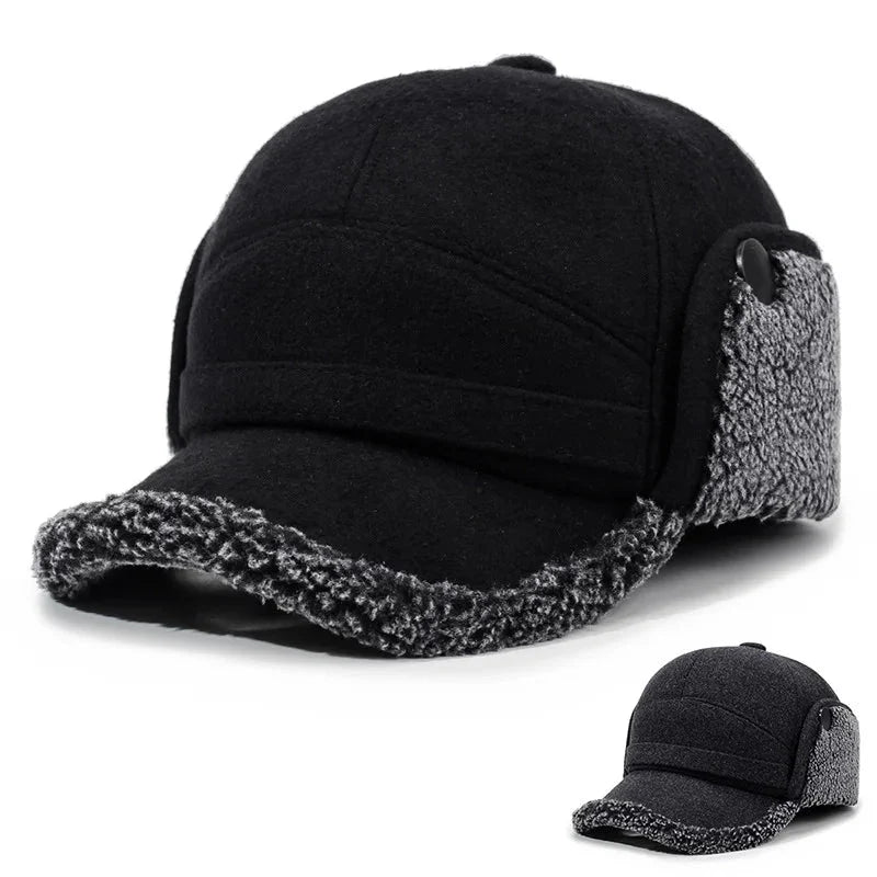 Winter Hat Fleece-Lined Ear Flaps & Neck Cover