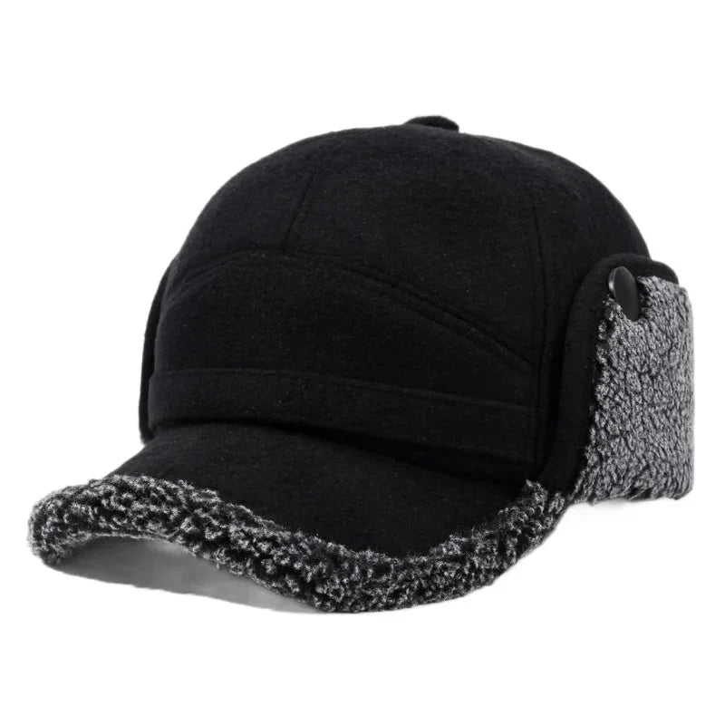 Winter Hat Fleece-Lined Ear Flaps & Neck Cover