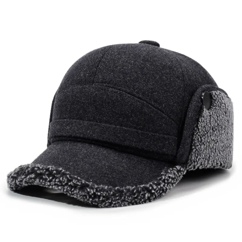 Winter Hat Fleece-Lined Ear Flaps & Neck Cover