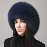 Winter Hat Genuine Fox Fur Ear Flaps