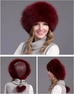 Winter Hat Genuine Fox Fur Ear Flaps