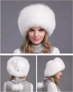 Winter Hat Genuine Fox Fur Ear Flaps