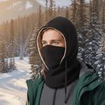 Winter Hat Windproof Fleece-Lined Removable Face & Neck Cover