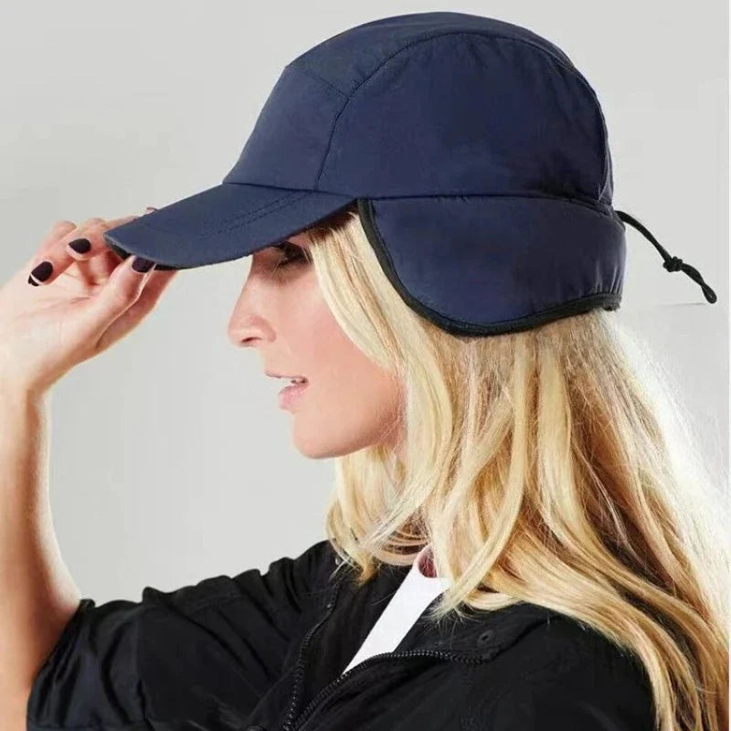 Winter Hat with Ear Flaps Fleece-Lined Windproof Water-Repellent