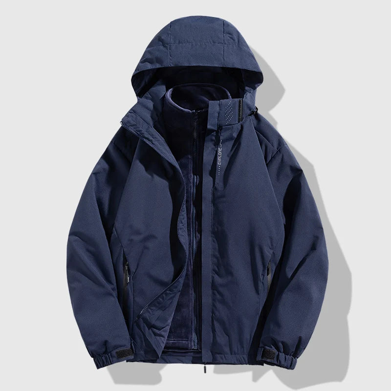 Winter Jacket 2-in-1 Removable Fleece Liner Water-Repellent & Windproof