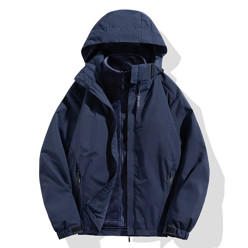 Winter Jacket 2-in-1 Removable Fleece Liner Water-Repellent & Windproof